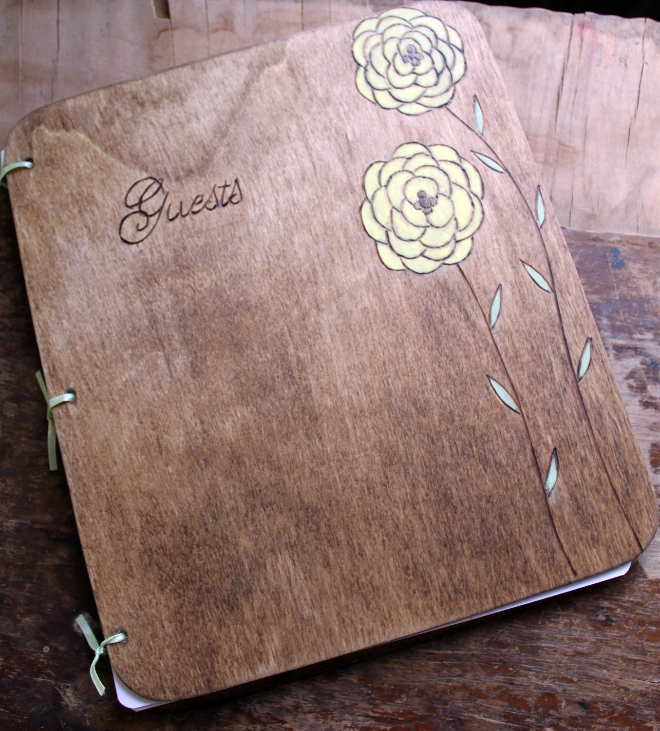 Custom Wedding Guest Book - Ranunculus