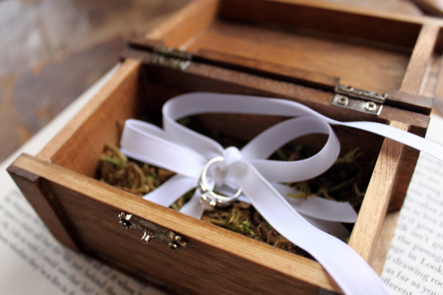 Rustic Woodburned Ring Bearer Box
