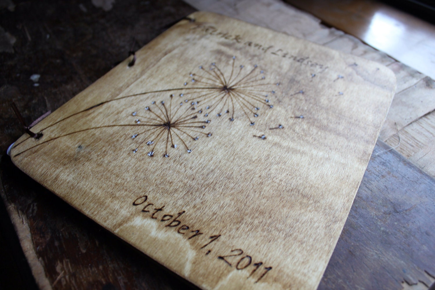 Custom Wedding Guest Book - Dandelion