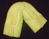 ORGANIC Cotton Mittens, Yellow, Black or Natural Fleece, Baby and Toddler Sizes