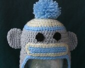 Sock Monkey Hat 3-6 months