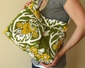 Pleated Shoulder Bag with Adjustable Strap - Joel Dewberry Deer Valley Antler Damask