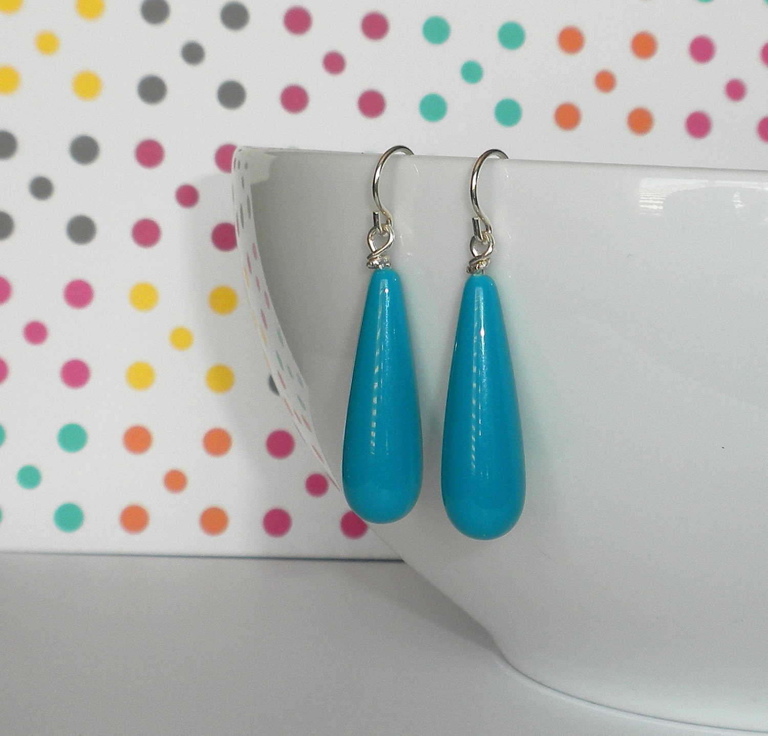 Turquoise Vintage Bead Earrings