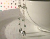 Sage and Gray Swarovski Crystal Earrings