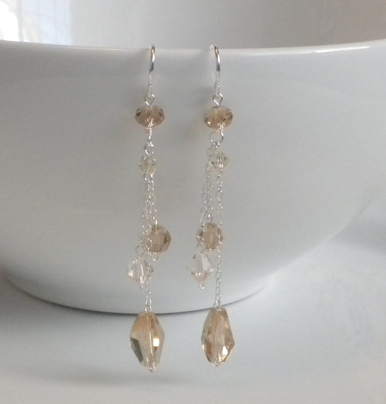 Champagne Swarovski Crystal Earrings