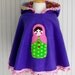 Russian Matryoshka Cape Fleece Poncho in Purple with Hood - Size 12mos-2T, 3/4T, 5/6 by The Trendy Tot