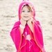 Hooded Towel Pink Flamingo Swimsuit Cover Up in Bright Pink Terry 12mos-2T, 3/4T, 5/6 - by The Trendy Tot