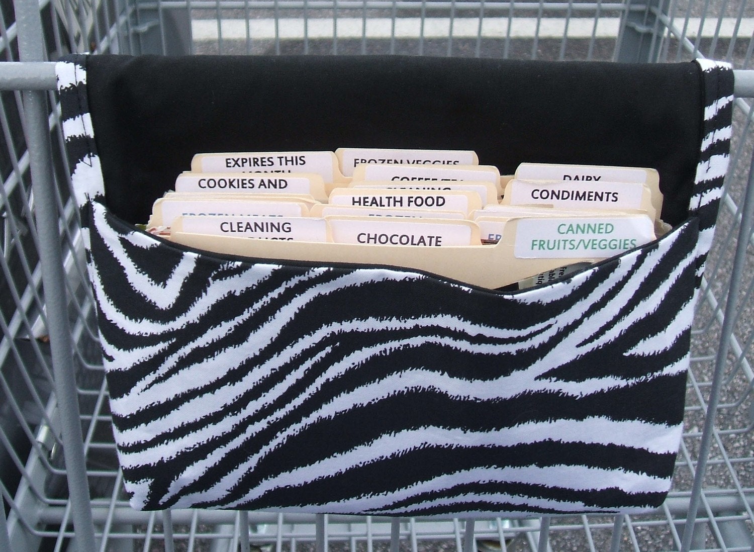 Coupon and Purse Organizer Holder Zebra Fabric