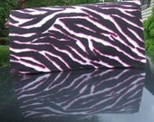 Coupon Organizer Holder Zebra with Hot Pink Stripes and Hot Pink Lining