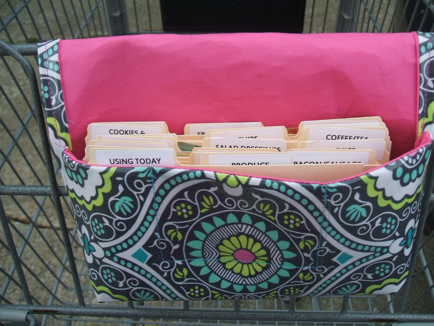 Coupon Organizer Holder Waterproof Retro Geometric Pink Lining
