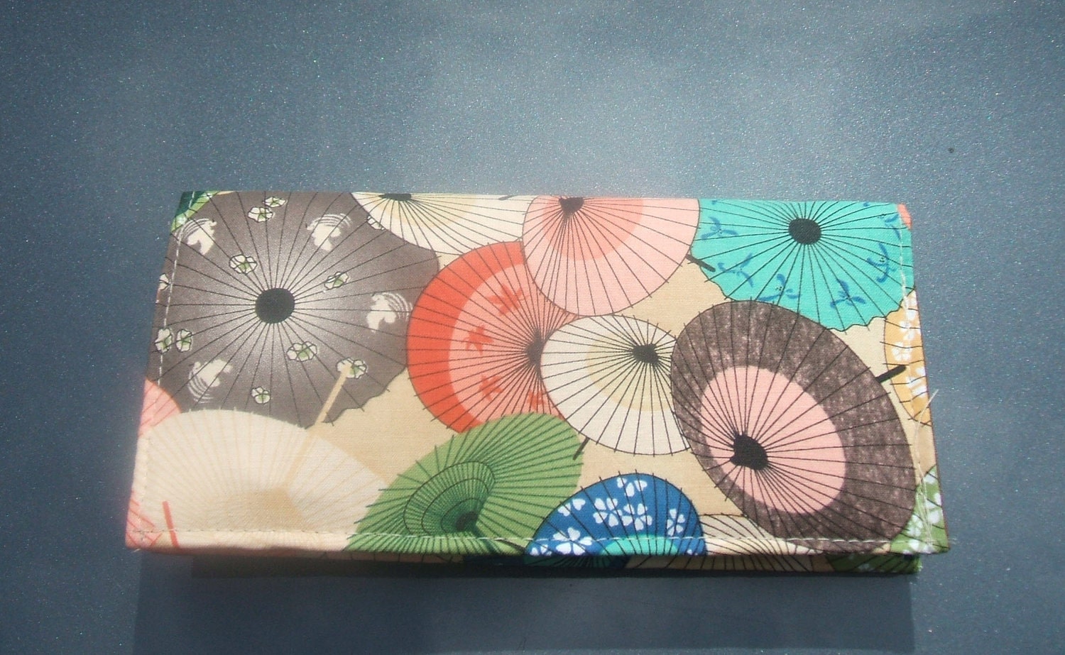 Checkbook Cover Holder Umbrella Fabric