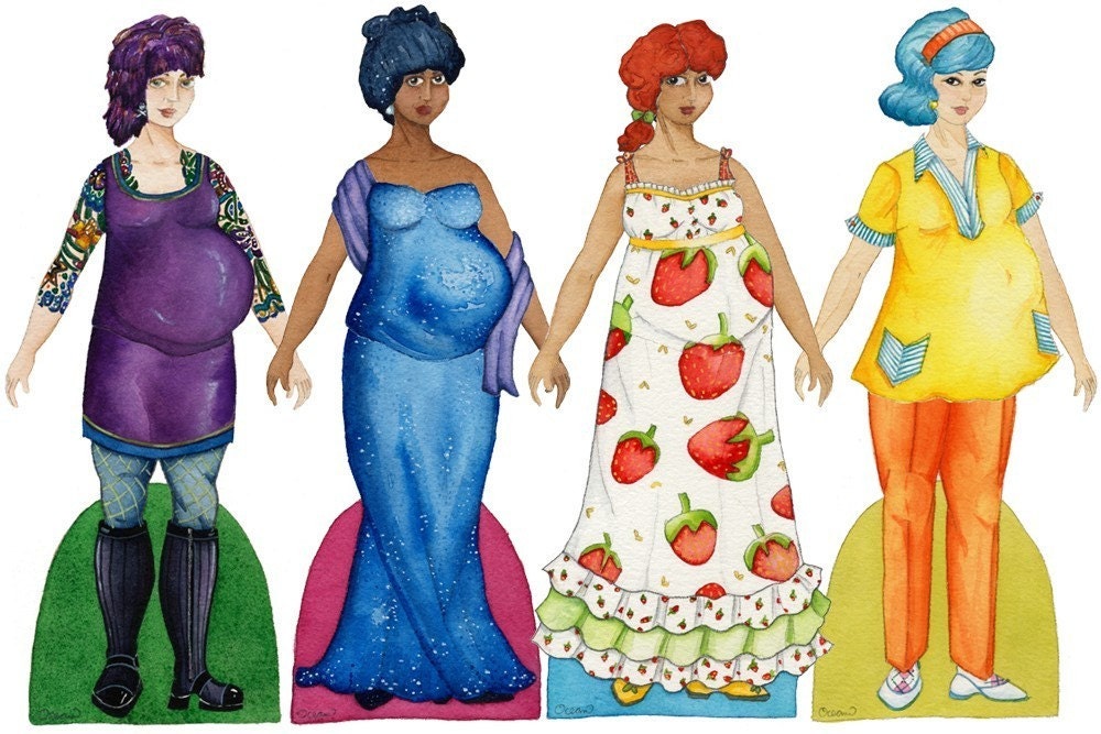 Baby Shower Gift Funny Maternity Pregnancy Magnetic Paper Dolls