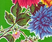Green Mum Oilcloth Yardage from Oilcloth Addict 