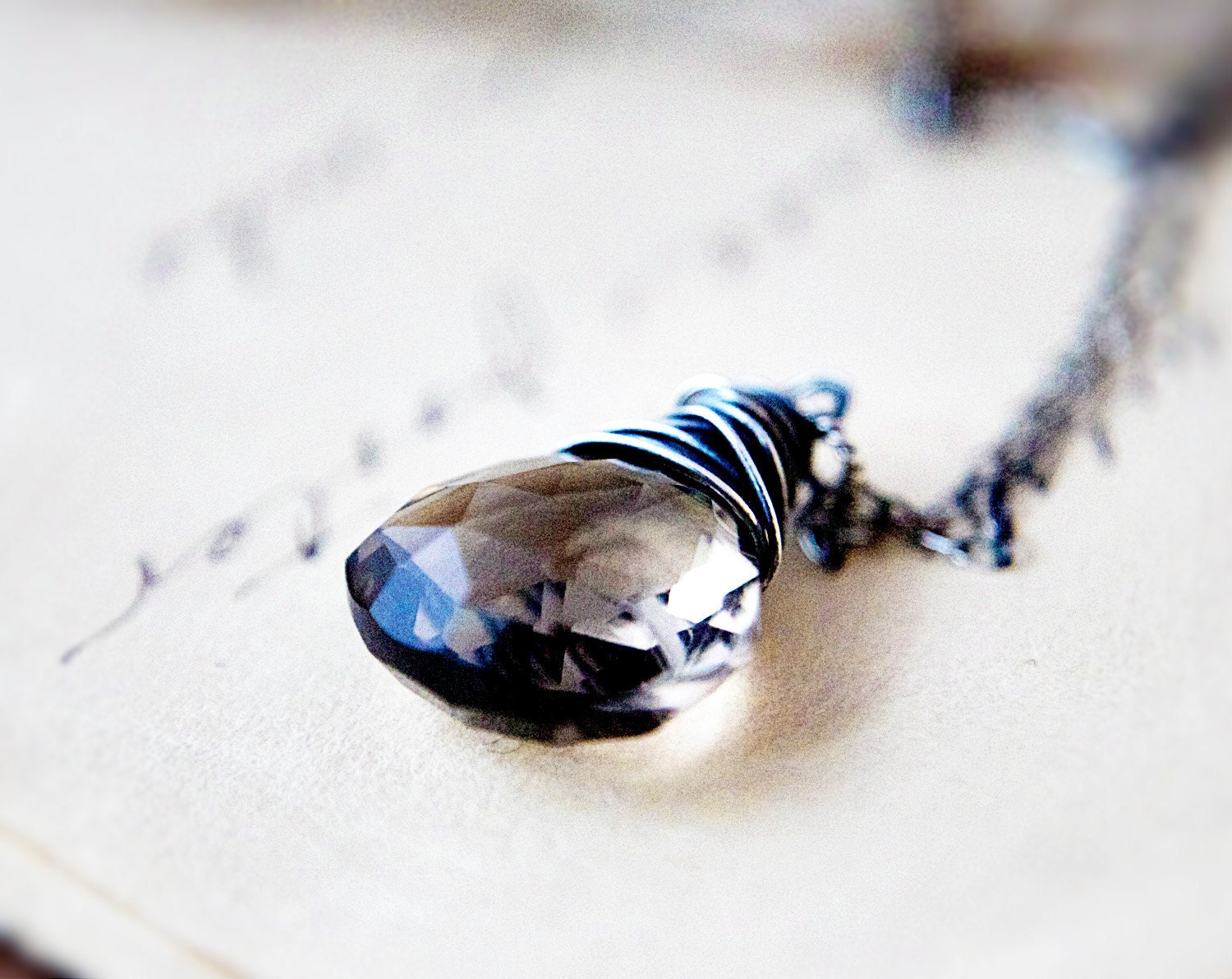 Soot Necklace Gemstone Jewelry Smokey Quartz Brown Pendant Simplistic PoleStar