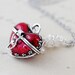 Heart Shaped Box Necklace Locket Sterling Silver Valentines Day Women Love Fashion Valentine