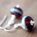 Burgundy Glass Earrings  Lampwork Silver Dangle Oxblood PoleStar