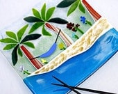 Fused Glass Platter - Beach Theme - Some Beach Somewhere