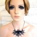Gothic Necklace with Clock Hands and Crystals- Waltzing Through the Golden Age In Black