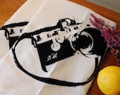 Camera Screen Printed Bar Towel Pair- tea towel- dishcloth- floursack towel- towel