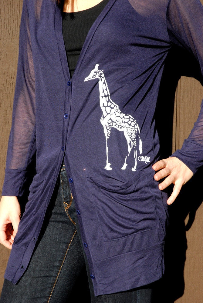 Giraffe Modal Silk Button Up Cover Up