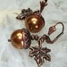 Maple Leaf Copper Acorn Earrings - Swarovski Pearls Canadian Hockey Team