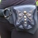 Brass Butterfly Turquoise Belt Bag in Black