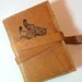 small journal leather sketchbook handprinted for you custom bucking bronco