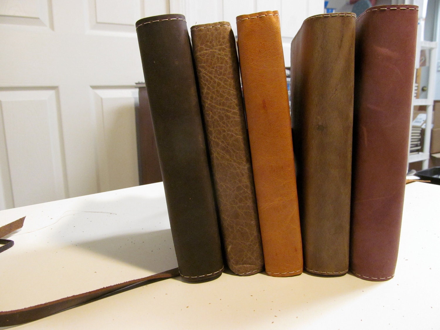 Leather journal or sketchbook featuring diagrammed bird with free personalization