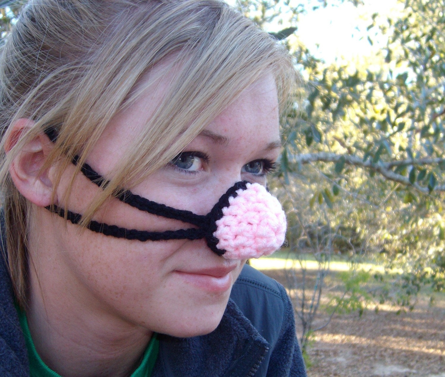 Pink Cotton Candy Nose Warmer, Tween, Teen, Woman, Crocheted, Nose Cozy, Cold Nose