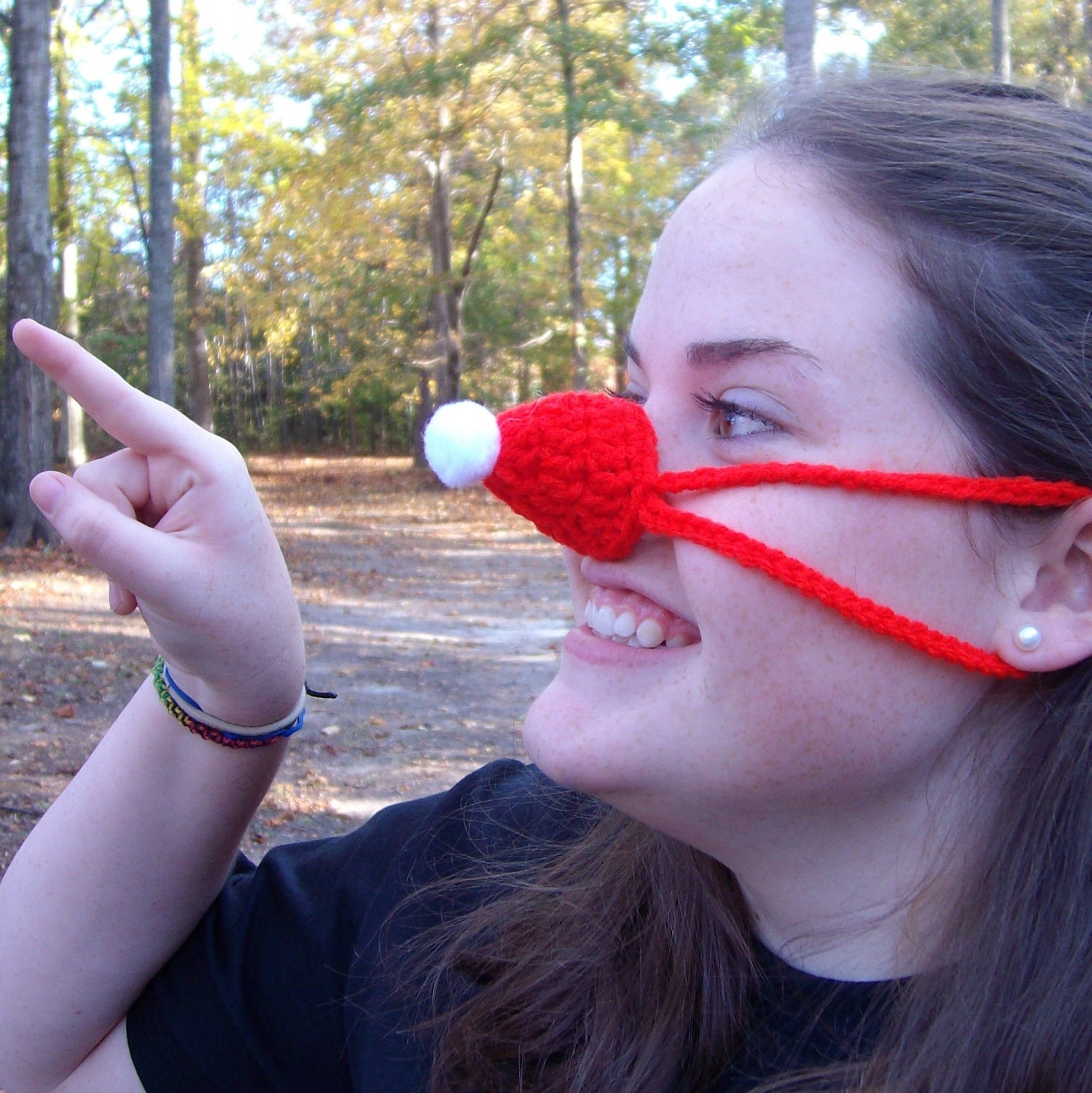 Santa Hat Nose Warmer, Christmas, Holiday, Crocheted, Tween, Teen, Adult, Nose Cozy, Nose Mitten, FREE Gift Wrapping