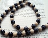 Snowflake Obsidian and White River Stone necklace and bracelet set