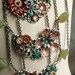 Atlantis Garden - Steampunk Goddess Breastplate Necklace with Enamel Flowers and Watch Gears
