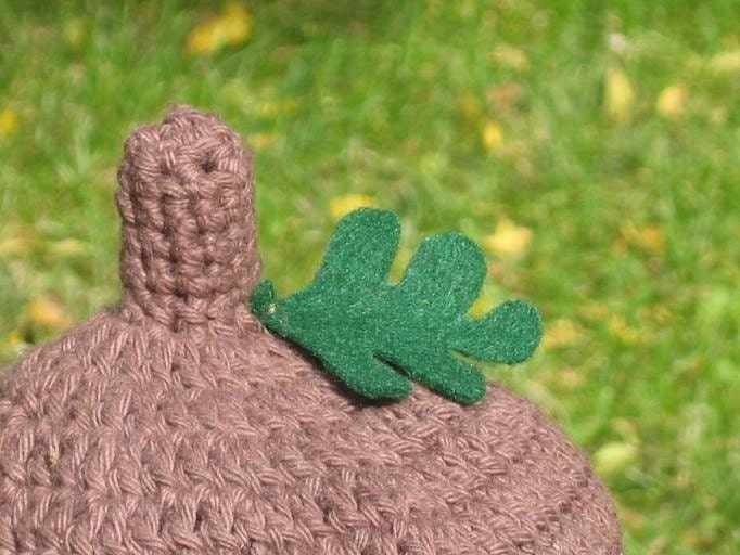 Haycorn for Piglet- a handmade child acorn hat