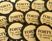40th Birthday Cupcake Toppers - Forty the Ultimate F Word, Black and Kraft Set of 12 Il_170x135