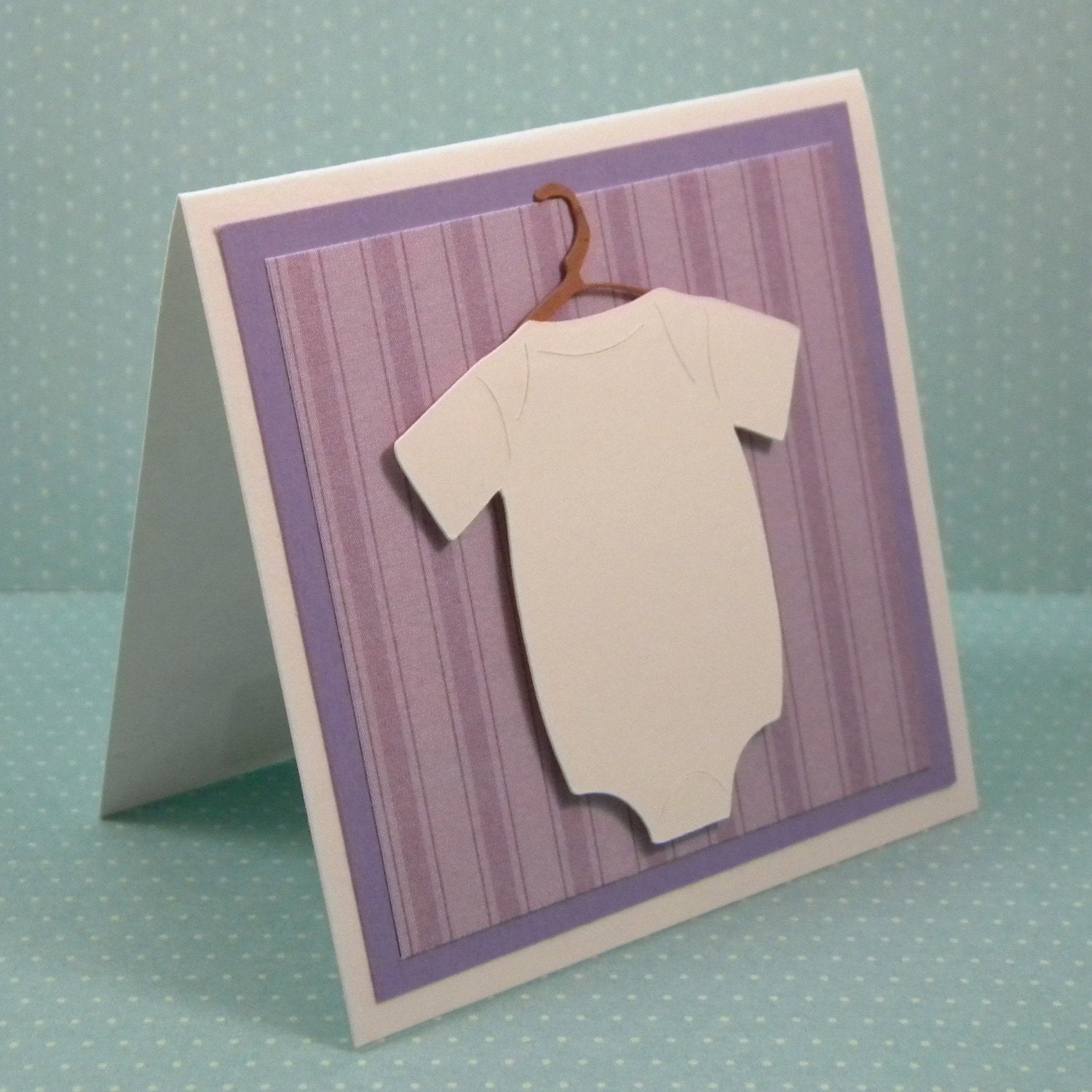 Baby Onesie Mini Cards 3x3 - Purple, Set of 6, Boy or Girl Il_570xn