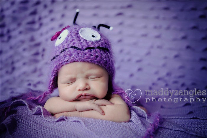 Baby Hat, Monster ht, Super Cute Little Monster Newborn Baby Hat, Photography Prop 12 mo