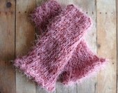 Knit Baby  Leg Warmers, in Sweet Pink, Fuzzy and Chunky