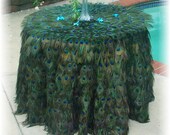 50% DEPOSIT for Elaborate 36" Round Peacock Feather Tablecloth