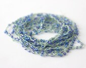 Boho Beach Necklace, Summer Stackable  Bracelet, Wrap Bracelet,  Beadwork Crochet Jewelry, Summer Fashion, Blue Pastel
