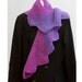 Hand Knit Scarf, Purple Scarf, Zig Zag Spiral Scarf, Modern Geometric Triangle Scarf, Winter Accessory for Women