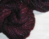 Burgundy Vines handspun merino two-ply scarf set