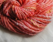 Candyfluff handspun chain plied yarn with silk