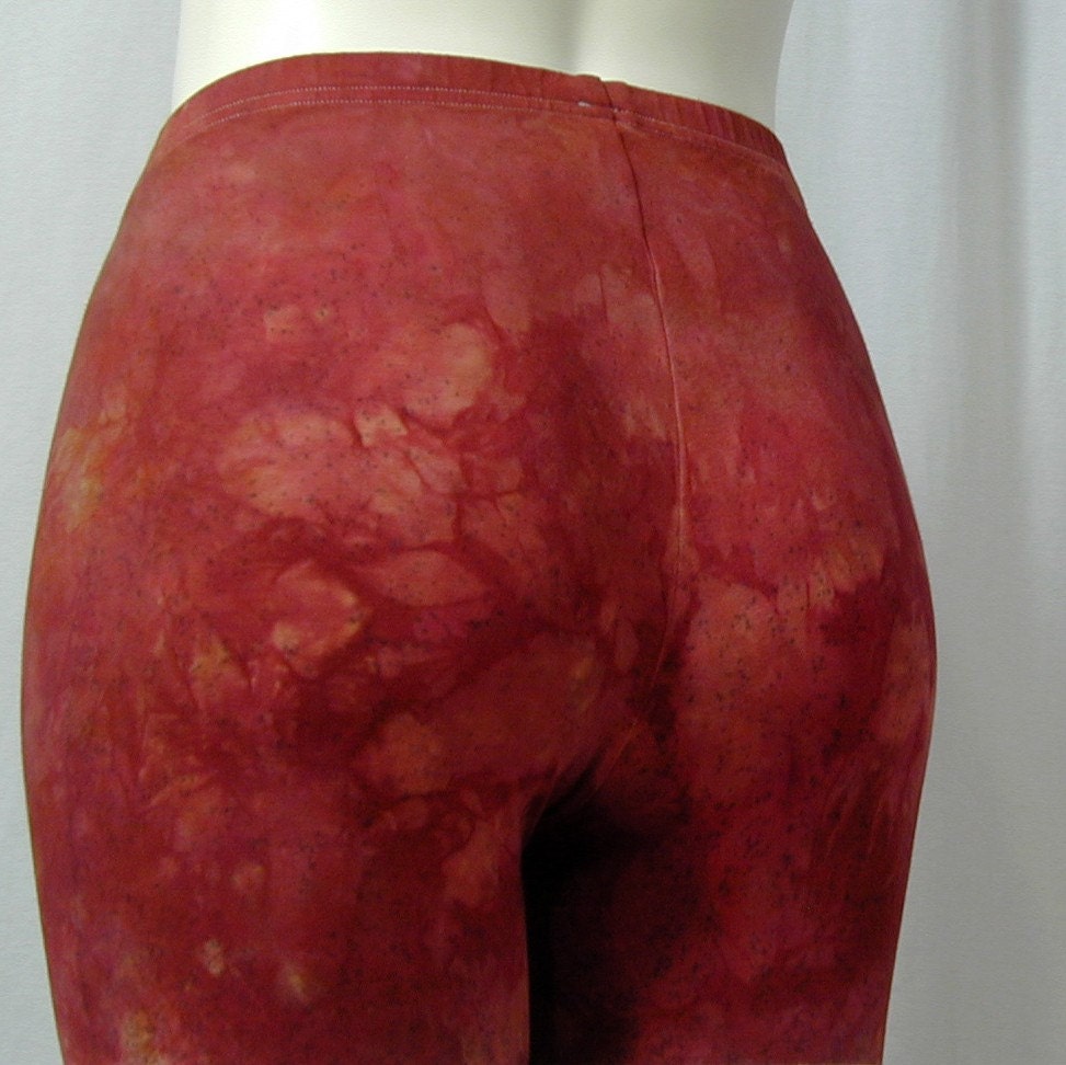 Atomic Lace Leggings in Black and Warm Red (medium)