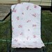 Vintage Cotton Floral Pink Roses Flanelette Blanket Country Cottage Romantic Eclectic Decor SALE