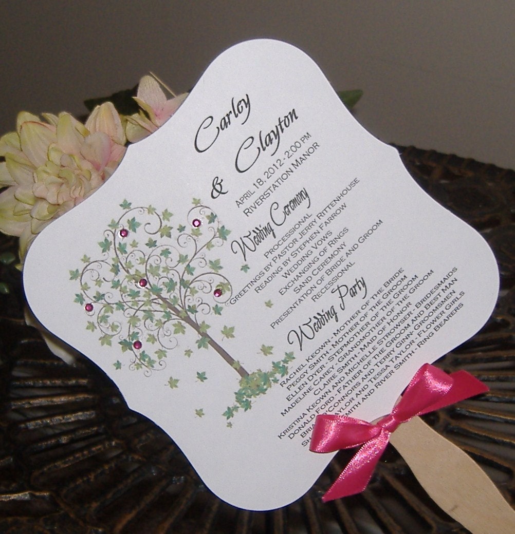 Wedding Fan Program - Tree of Life