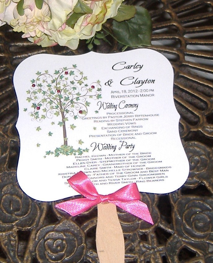 Wedding Fan Program - Tree of Life