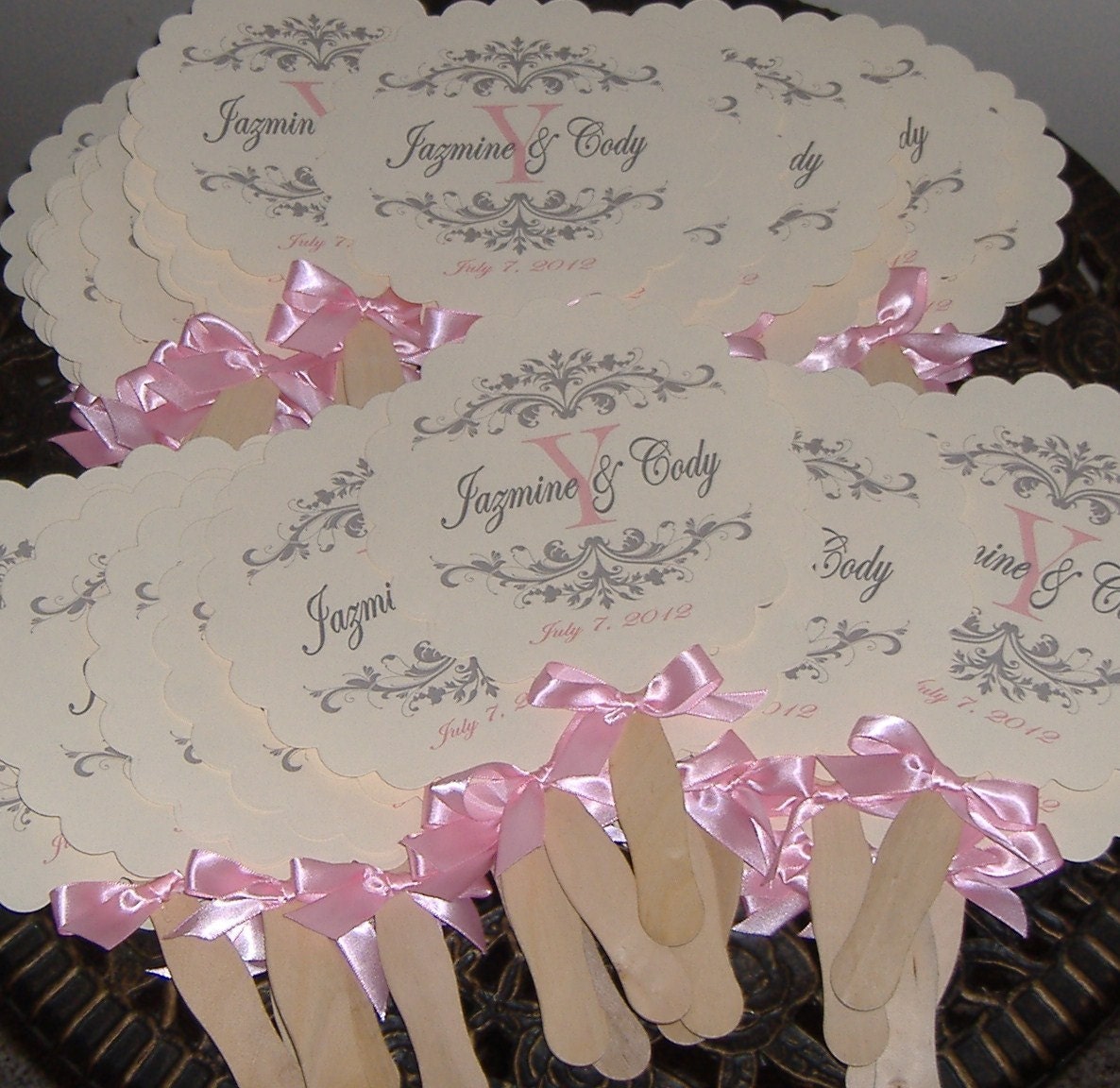 Wedding Fans with Monogram