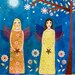 Fairytale Moonlight Fairies Painting Art Print on Wood
