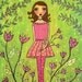Folk Art Print, Whimsical Girl Print for Nursery Decor