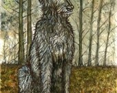 The Keeper of the Woods - Irish Wolfhound Dog Print